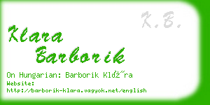 klara barborik business card